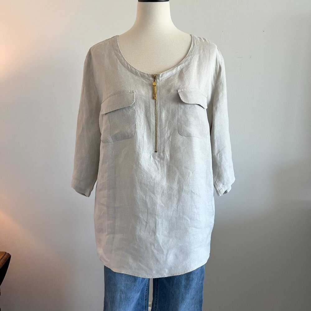 Ellen Tracy, 100% Linen, Tunic top, Size XL